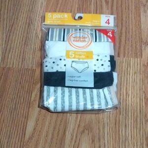 Wonder Nation Girls Cotton Briefs - Black and White